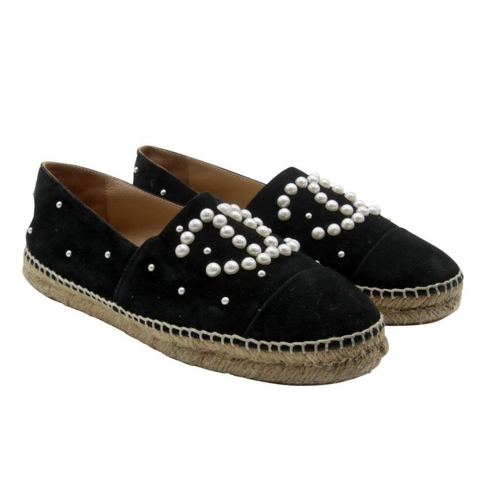 Chanel Espadrille 37 Double Stacked Mother Of Pearl Flats CC-S0207P-C020 - Picture 5 of 10